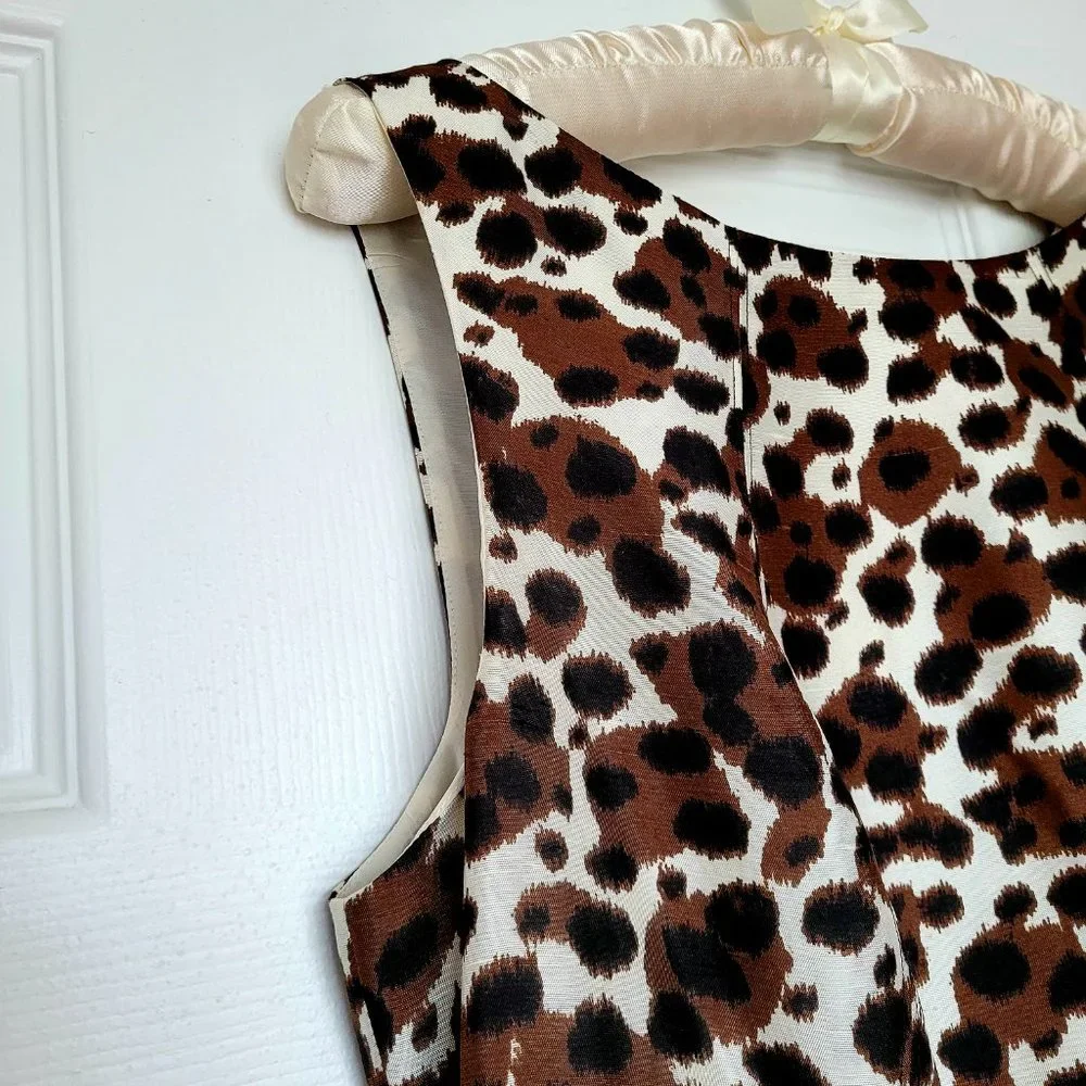 Ann Taylor Business Casual Women's Dress ~ Size 10 ~ Brown, Tan & Animal Print - Picture 3 of 8